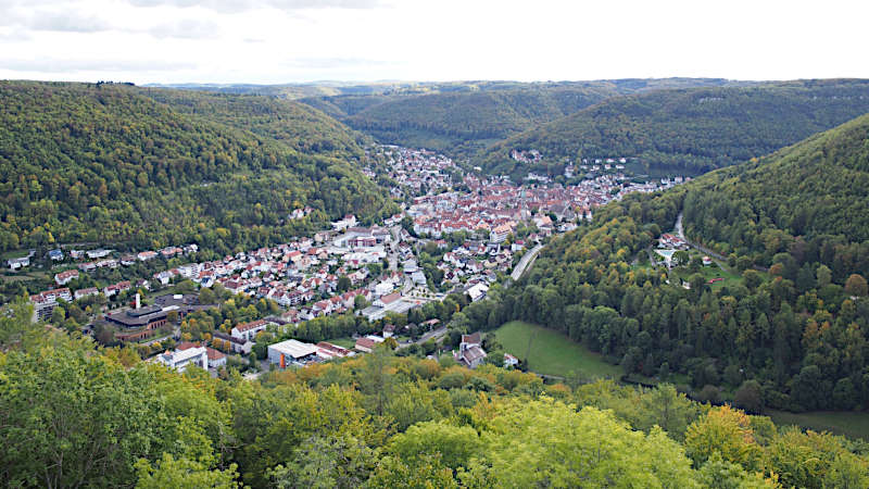 Blick zurück auf Bad Urach